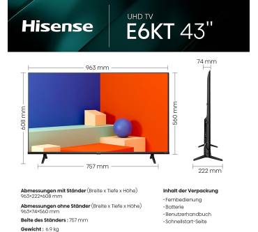 Produktbild Hisense 43E6KT