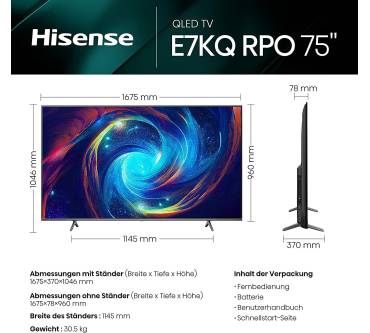 Produktbild Hisense 75E7KQ Pro