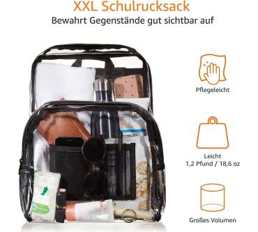 Produktbild AmazonBasics Schulrucksack (Transparent)