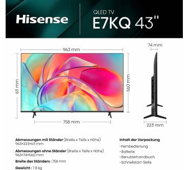 Produktbild Hisense 43E7KQ