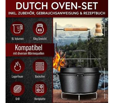 Produktbild Gusskönig Dutch Oven ohne Standfüße (9 Liter)