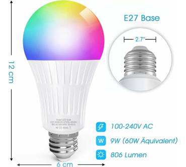 Produktbild Cskyzk ZigBee Lampe Smart LED Lampe E27/A60