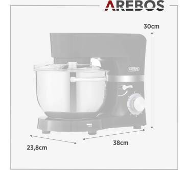 Produktbild Arebos Küchenmaschine mit 2 Rührschüsseln