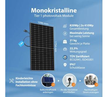 Produktbild Klarbeit Balkonkraftwerk 800W komplett