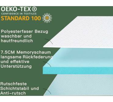 Produktbild Dopedio Gel Schaum Matratzen Topper (7,5 cm)