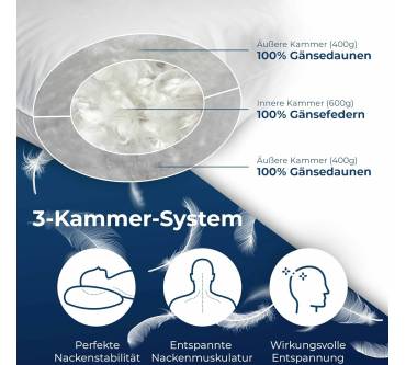 Produktbild ComfortNight Dreikammer Daunen- und Federkissen