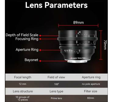 Produktbild 7Artisans 12mm T2.9 APS-C MF Cine