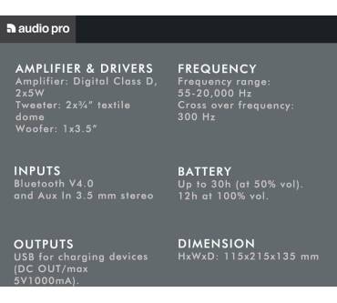 Produktbild Audio Pro Addon T3+