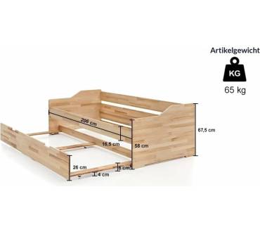 Produktbild Woodlive Massivholz-Gästebett aus Kernbuche