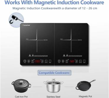 Produktbild amzchef Doppel-Induktionskochfeld (3500 W)