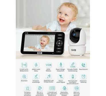 Produktbild GHB Babyphone mit Kamera 5 Zoll 720P HD