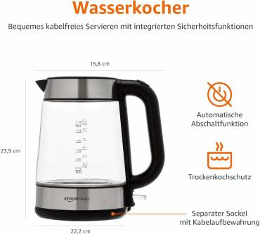 Produktbild AmazonBasics Glaswasserkocher (F-625GS)