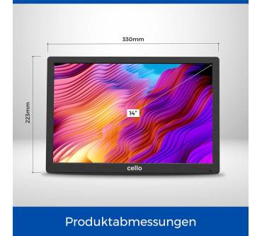 Produktbild Cello 14″ tragbarer Fernseher mit Netz- oder Akkubetrieb