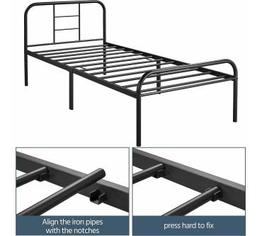 Produktbild Yaheetech Metallbett mit Lattenrost