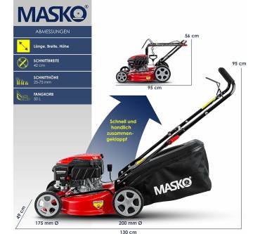 Produktbild Masko Benzin-Rasenmäher 3-in-1