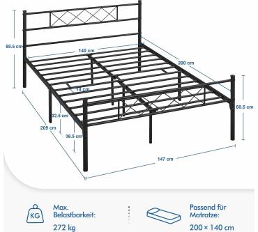 Produktbild Yaheetech Modern Metallbett