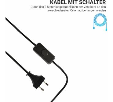 Produktbild Bestlivings Mobiler Deckenventilator mit Stecker und Schalter