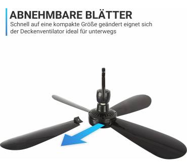 Produktbild Bestlivings Mobiler Deckenventilator mit Stecker und Schalter