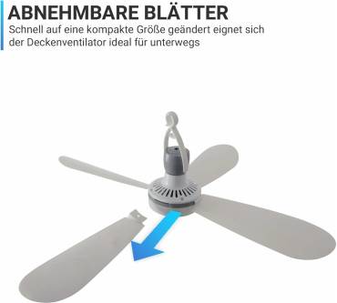 Produktbild Bestlivings Mobiler Deckenventilator mit Stecker und Schalter