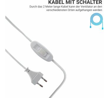 Produktbild Bestlivings Mobiler Deckenventilator mit Stecker und Schalter