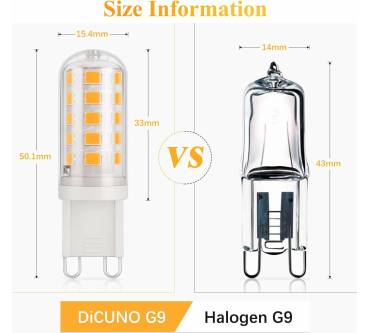 Produktbild DiCUNO G9 LED Lampe warmweiß 3000K