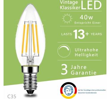 Produktbild Wenscha E14 Kerze C35 LED Lampe Warmweiß 2700K