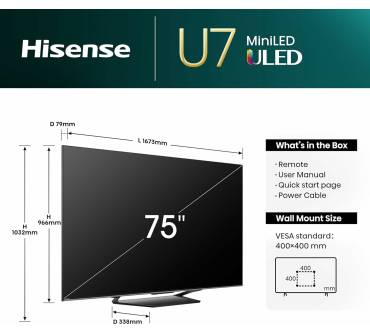 Produktbild Hisense 75U7NQ