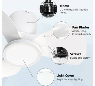 Produktbild Ateroll Deckenventilator mit Beleuchtung XXL