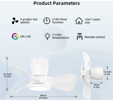 Produktbild Ateroll Deckenventilator mit Beleuchtung XXL