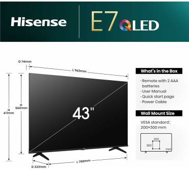 Produktbild Hisense 43E7NQ