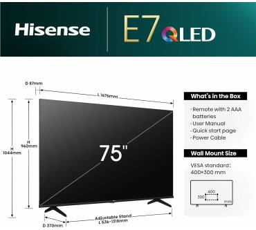 Produktbild Hisense 75E7NQ