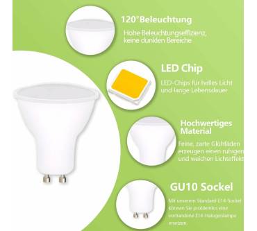 Produktbild Oaomi GU10 LED Lampe Warmweiß 2700K 5W