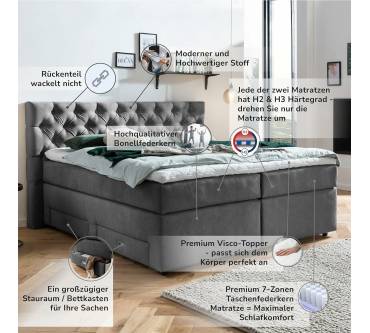 Produktbild Belanoti Boxspringbett Lara mit Stauraum