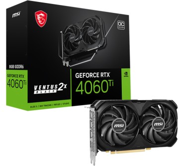 Produktbild MSI GeForce RTX 4060 Ti Ventus 2X Black 8G OC