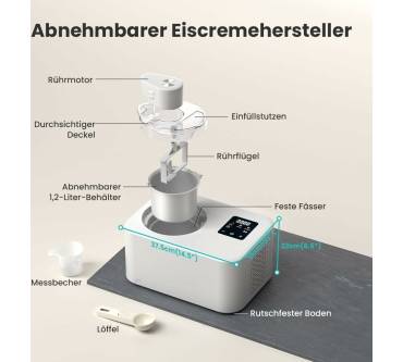 Produktbild Acmeenjoy Eismaschine mit Kompressor 1,2L