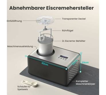 Produktbild Acmeenjoy Eismaschine mit Kompressor 2L