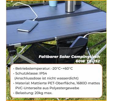 Produktbild Technaxx Faltbarer Solar-Campingtisch 60W TX-252