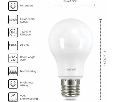 Produktbild Linkind 13.5W Super Hell E27 LED Tageslichtweiß