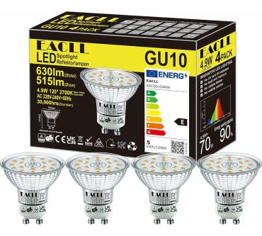 Produktbild EACLL GU10 LED Warmweiss 4.9W Spotlight