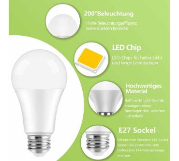 Produktbild Oaomi E27 LED Energiesparlampe Warmweiß 2700K 7W