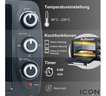 Produktbild ICQN Kompakter Minibackofen 15 Liter