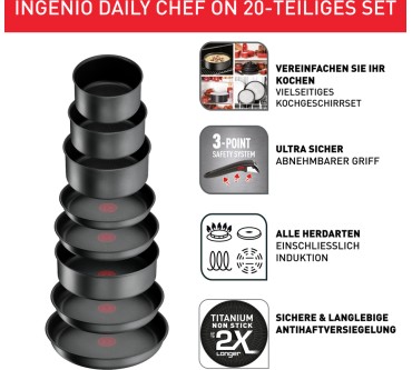 Produktbild Tefal Ingenio Daily Chef On Kochgeschirr-Set (20-tlg.)