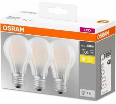 Produktbild Osram LED Base Classic A Lampe E27-Sockel Star Glass Matt Warmweiß