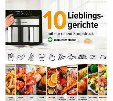 Produktbild Gourmetmaxx Doppelkammer-Heißluftfritteuse 2x 3,5l