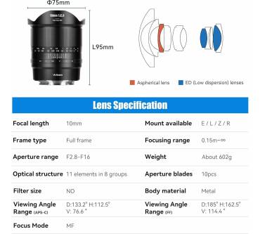 Produktbild 7Artisans 10mm f/2.8 II Fisheye ED