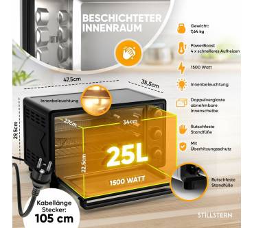 Produktbild Stillstern Minibackofen mit Umluft Cyclone Pro+ (25L)