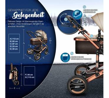 Produktbild Kiduku 3 in 1 Kinderwagen Komplettset