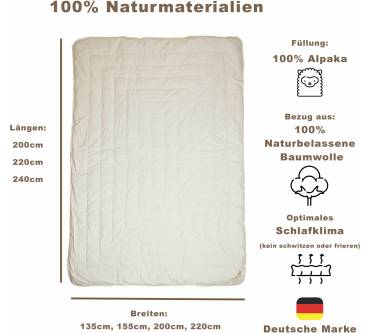 Produktbild Abolengo de Alpaca Alpaka Steppbett Basic Line 4 Jahreszeiten