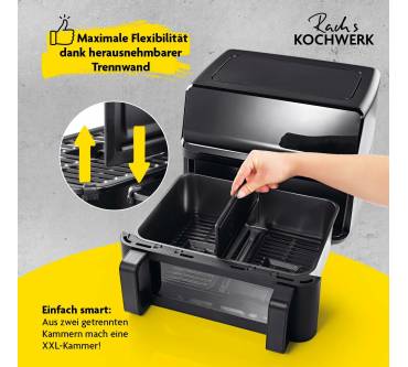 Produktbild Gourmetmaxx Vario-Doppelkammer Heißluftfritteuse 9L