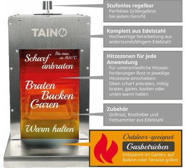 Produktbild Taino Oberhitzegrill gasbetrieben